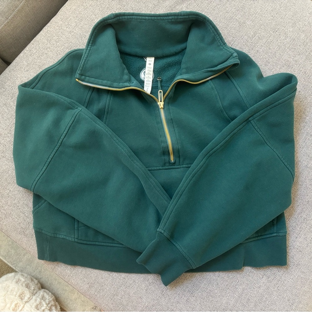 Lululemon Athletica Teal Half-Zip Scuba pullover